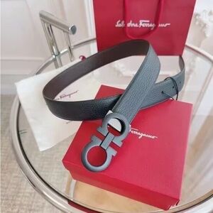 Salvatore Ferragamo Black Leather Belt 110 cm